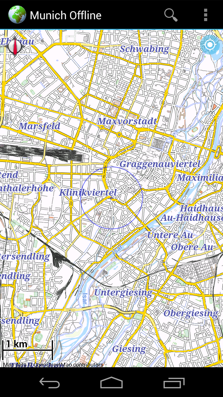 Android application Offline Map Munich (München) screenshort