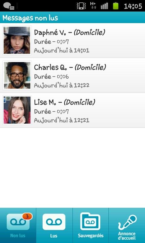Android application Messagerie vocale visuelle screenshort