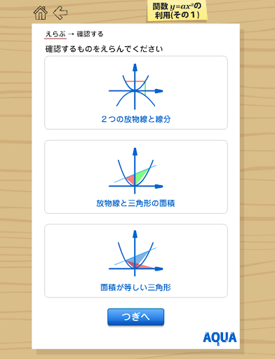 関数y=ax2の利用１ さわってうごく数学「AQUAアクア」