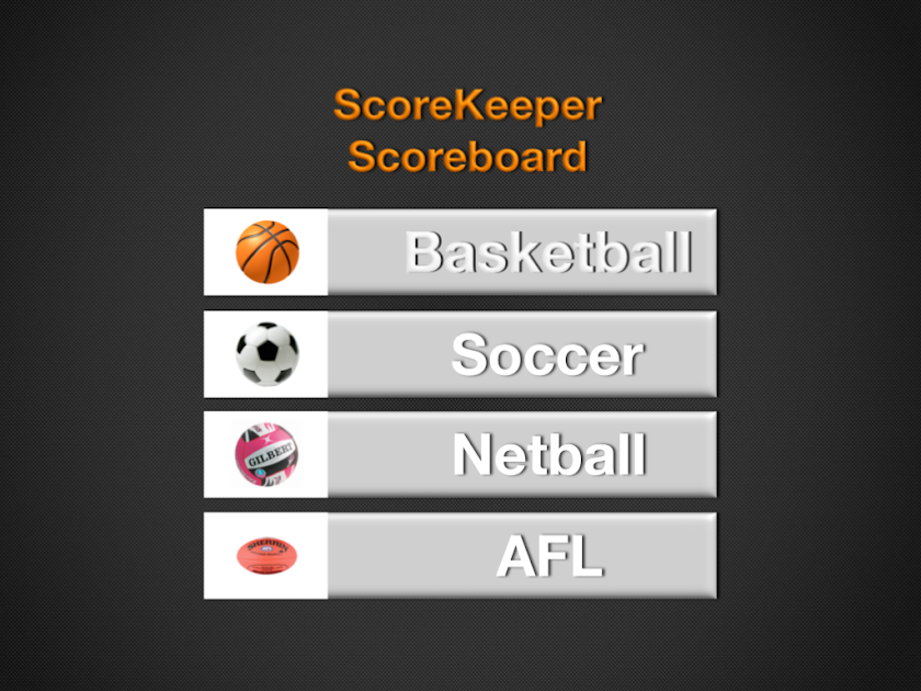 ScoreKeeper - ScoreBoard Screen 1