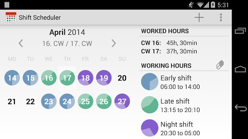 【免費生產應用App】Shift Scheduler-APP點子