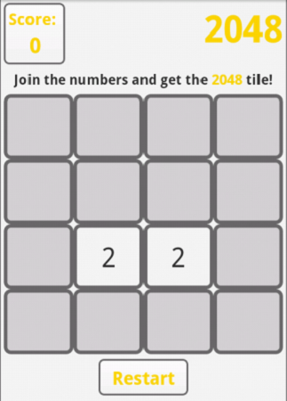 2048 puzzle game with numbers