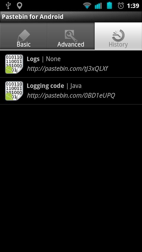   Pastebin for Android – zrzut ekranu 