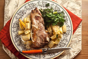 Roasted Pork Chops with Parsnip and Apples