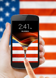 US Flag Zipper Lock Screen poster 8