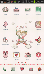 Free Download Cute couple Heart icon theme APK for Android
