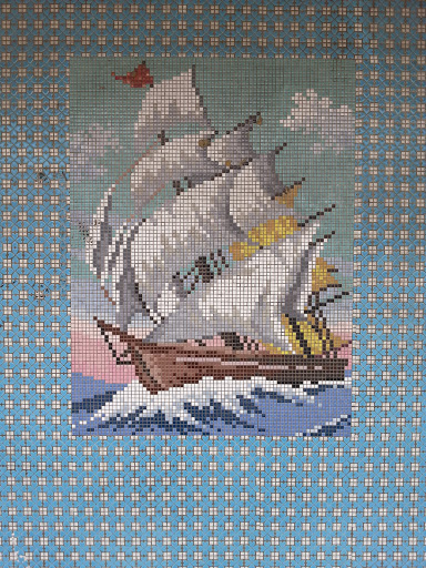 Mozaic Art of Sailing Ship