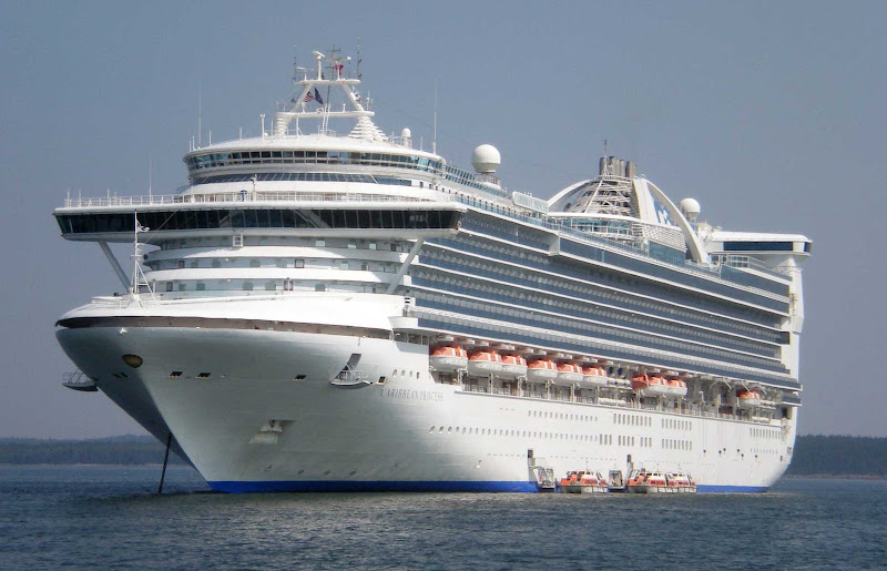 Caribbean Princess anchored in Bar Harbor, Maine.