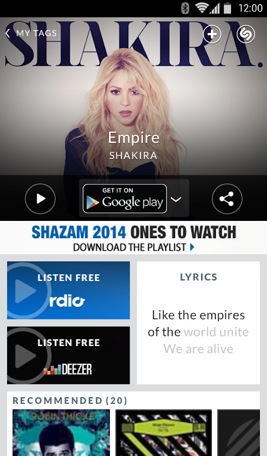 Shazam Encore - screenshot