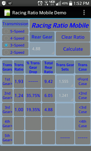 Racing Ratio Mobile Demo