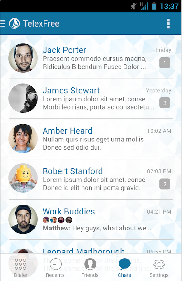 TelexApp - screenshot