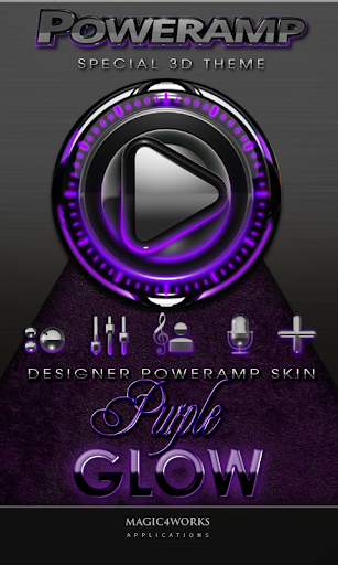 Poweramp skin Purple Glow