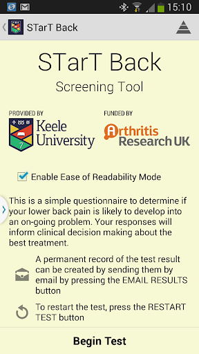 Keele STarT Back Screening