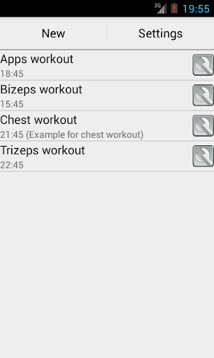 Fitness planner Workout timer