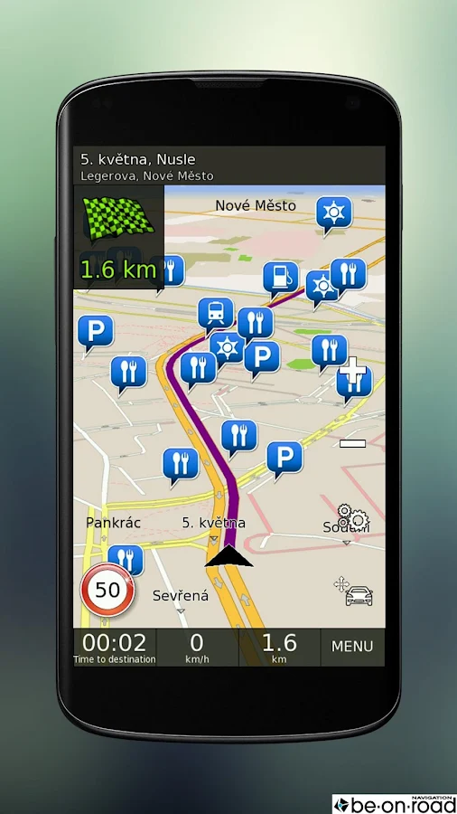 GPS Navigation BE-ON-ROAD - screenshot