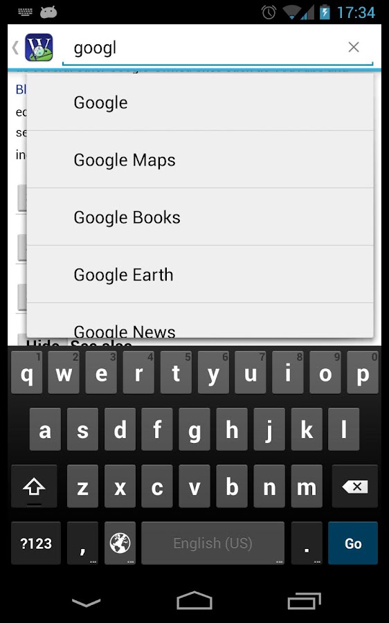 Wikidroid (Wikipedia Browser) - screenshot