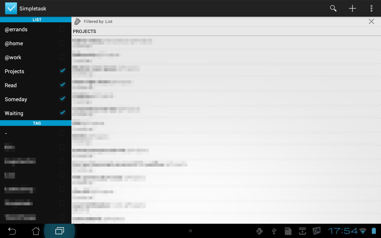    Simpletask- screenshot  