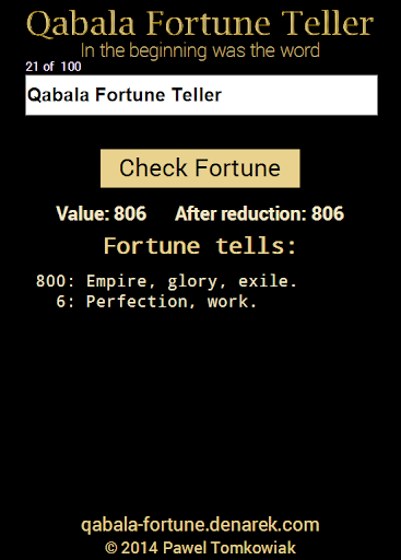 Qabala Fortune Teller