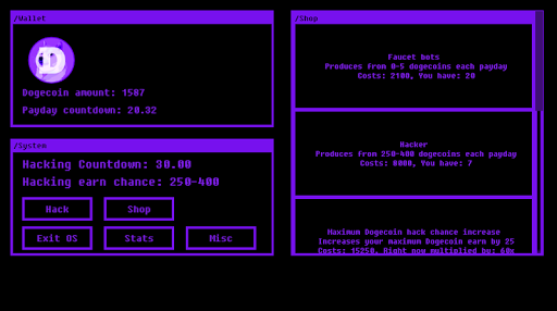 Dogecoin Hacker Game