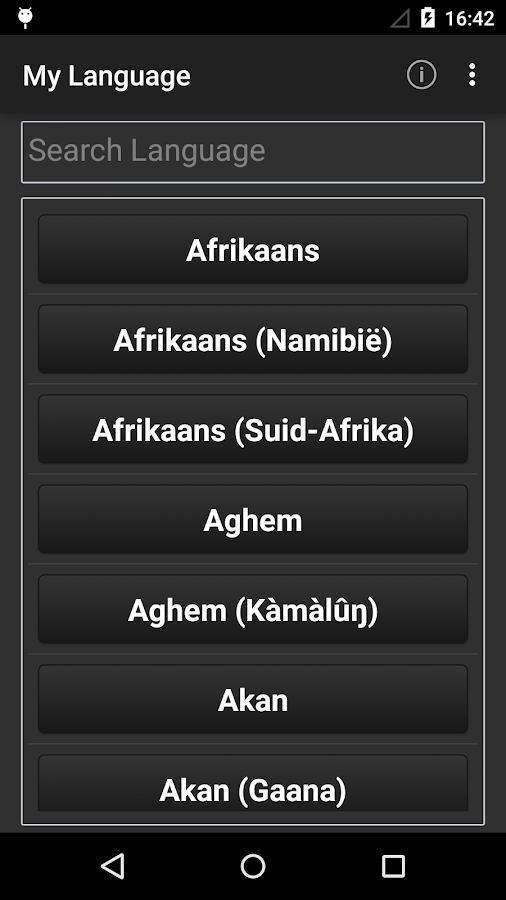 Android Language Project Application Sample