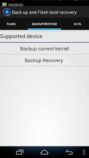 Back up Flash boot recovery