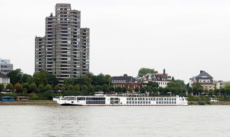 The river cruise ship Viking Baldur in Cologne, Germany.