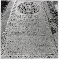 Tombstone of Sara and Elisabath Lindenborn in the inner part of the Dutch cemetary at Pulicat, Tamil Nadu, India