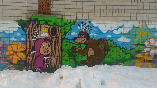 Графити Маша И Медведь