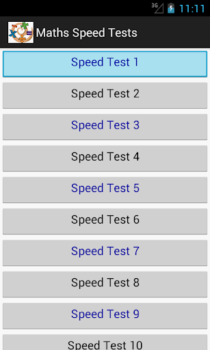 Maths Speed Tests