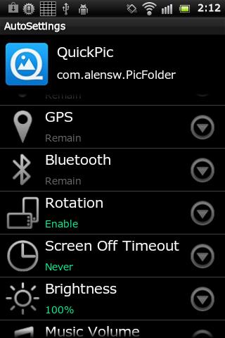 Auto Settings Screen 3