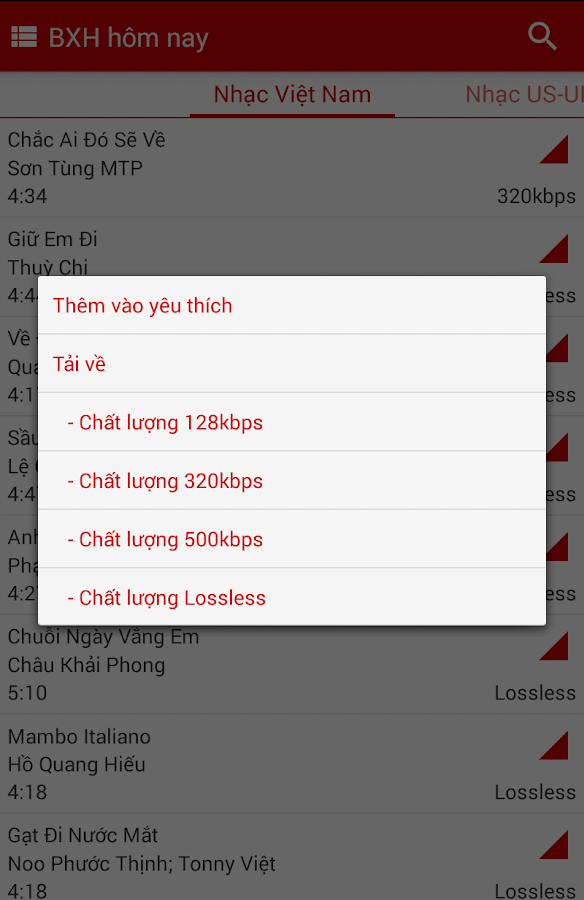 Lossless music - Ứng dụng nghe nhạc 320kbs và lossless trên Android