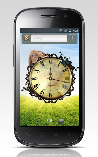 森ガールウサギちゃんアナログ時計ウィジェット