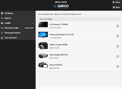 WECO E-Commerce Mobile Demo Screenshots 6