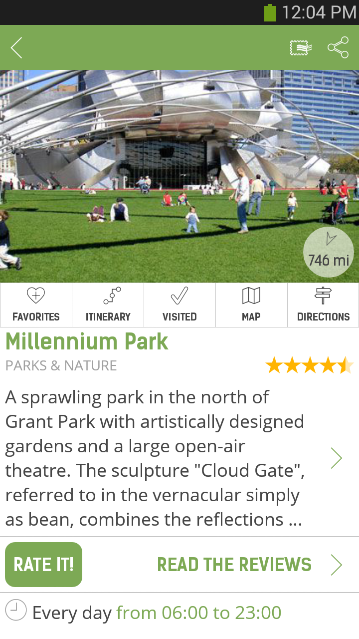Chicago Travel Guide – mTrip Screen 2
