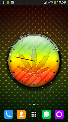 Rasta Weed 3D Clock