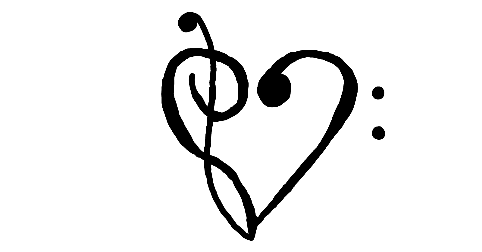 how to draw a music note heart