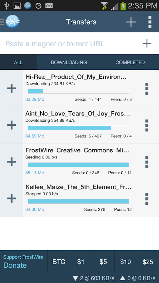 FrostWire - File Downloader - screenshot