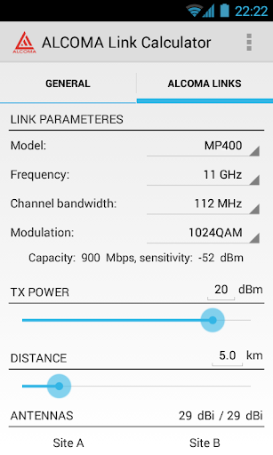 ALCOMA Link Budget Calculator