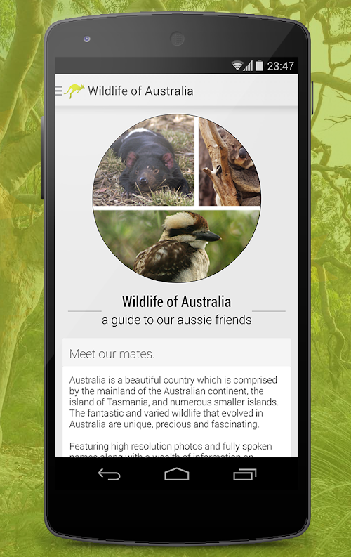 Android application Wildlife of Australia screenshort