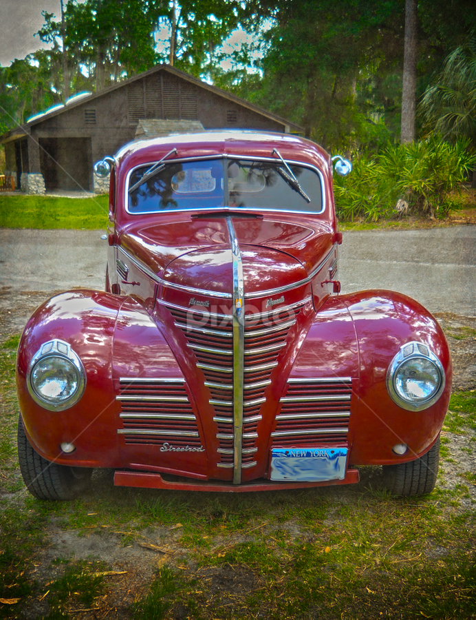 Streetrod Hear Me Roar by Judy Hall-Folde - Transportation Automobiles