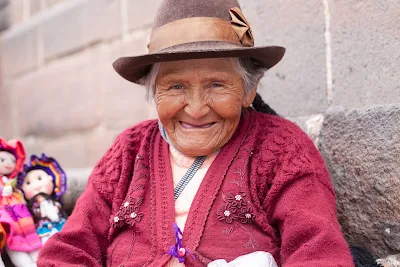 Florenza, who sold me a little decorative pouch, outside the sacred site of Koricancha.  Such a great personality!