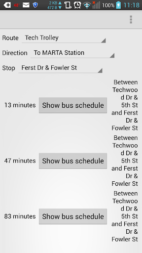 GT Bus Locations