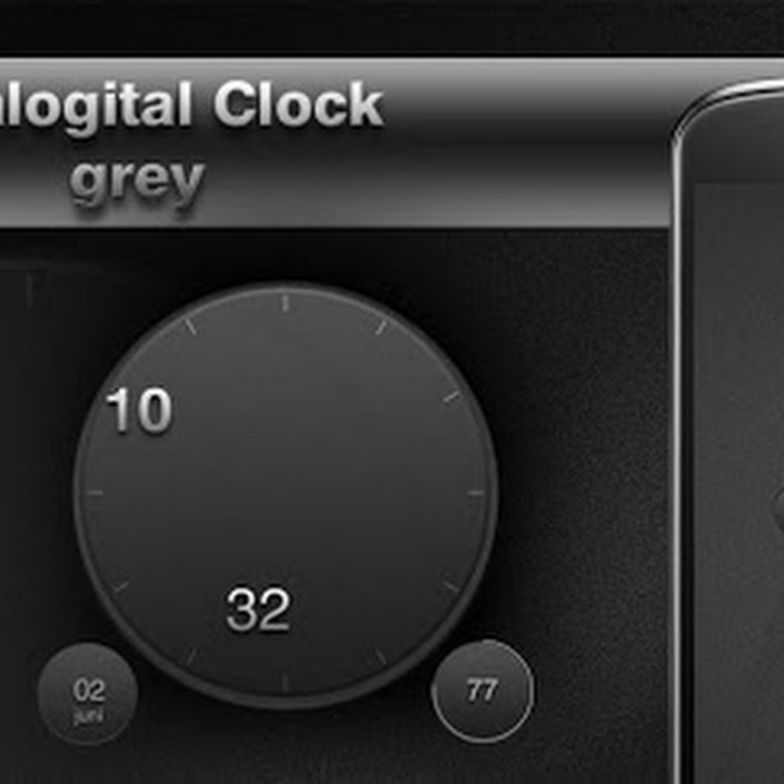Analog Digital Clock grey UCCW APK 1.2