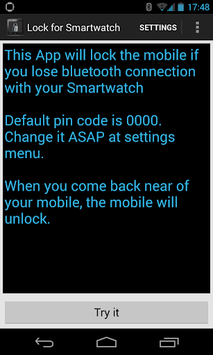 Lock for SmartWatch 1 2