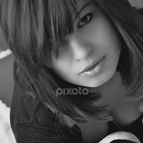 Black and white lady by Djordje Novakov - Black & White Portraits & People