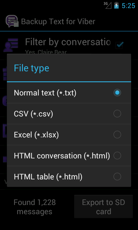 Backup Text for Viber - screenshot