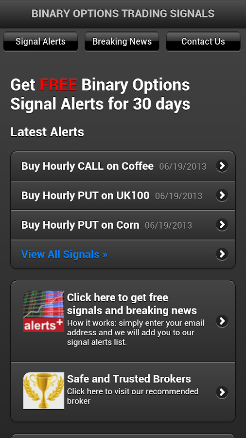 binary option signal alerts