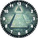 Analog clock seeing eye logo