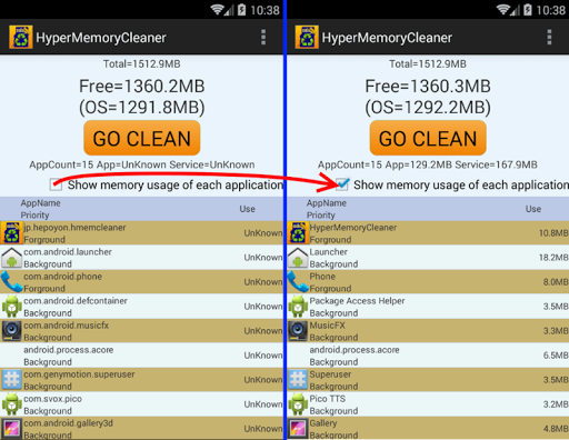 HyperMemoryCleaner free Memory