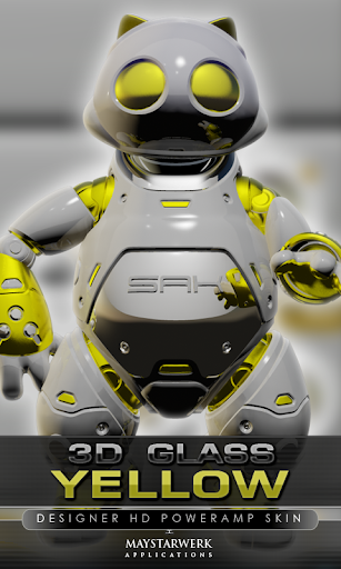 poweramp skin yellow 3d